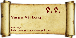 Varga Várkony névjegykártya